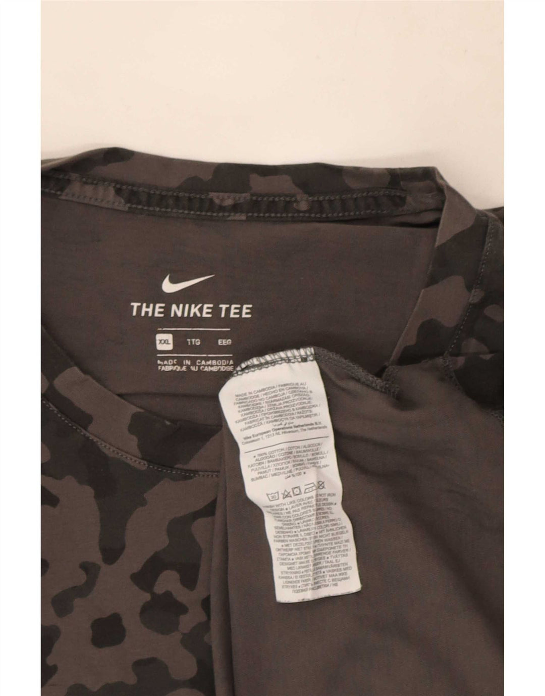 Camiseta masculina Nike Top 2XL algodão camuflado cinza