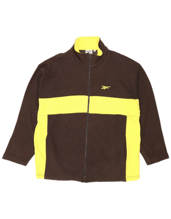 Reebok Mens Regular Fit Tracksuit Top Jaqueta XL Marrom Colorblock Sports