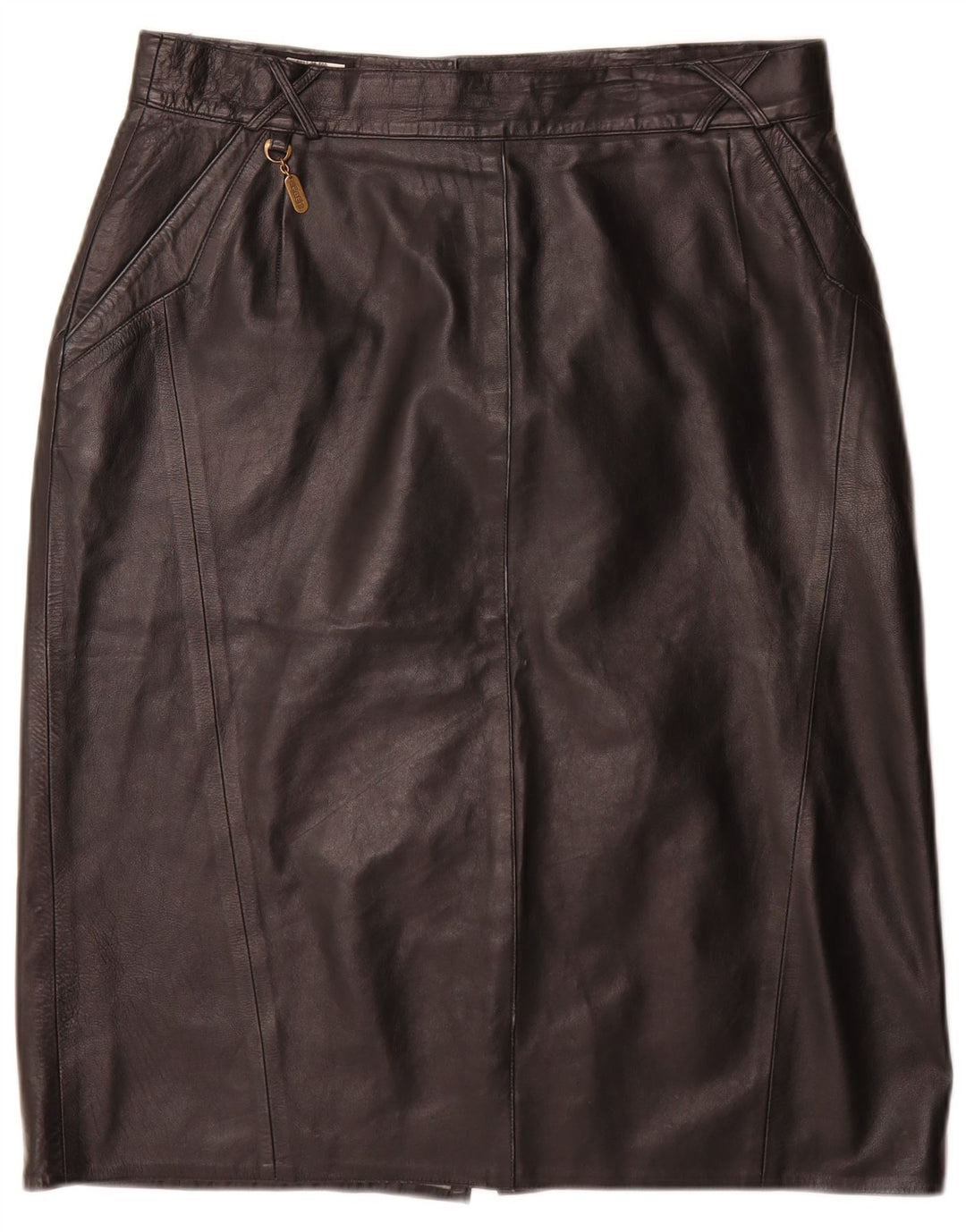 Saia feminina de couro Norma EU 44 XL W34 couro preto