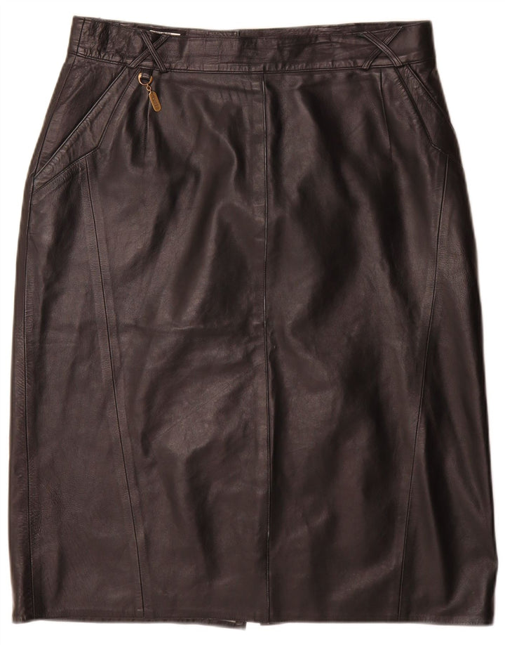 Saia feminina de couro Norma EU 44 XL W34 couro preto