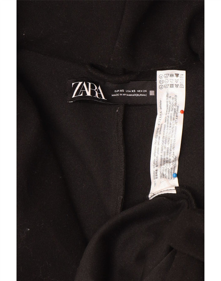 Sobretudo oversized com capuz feminino Zara UK 6 XS preto poliéster