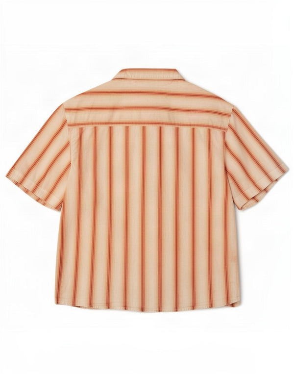 Camisa feminina de manga curta Levi's UK 14 algodão listrado branco médio
