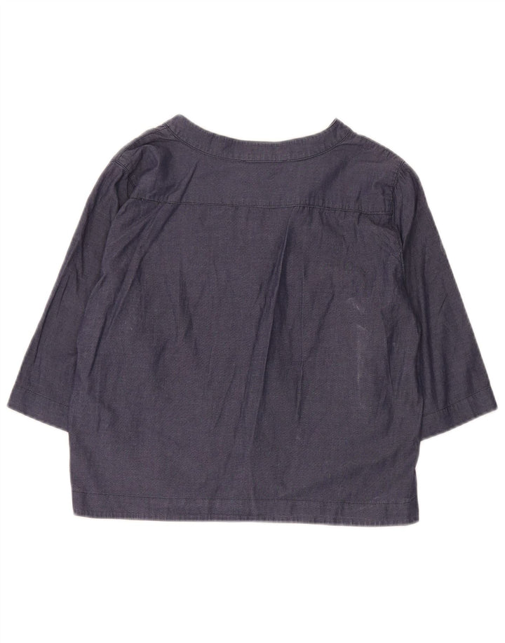 Pulôver feminino Marella crop manga 3/4 Reino Unido 10 pequeno azul marinho