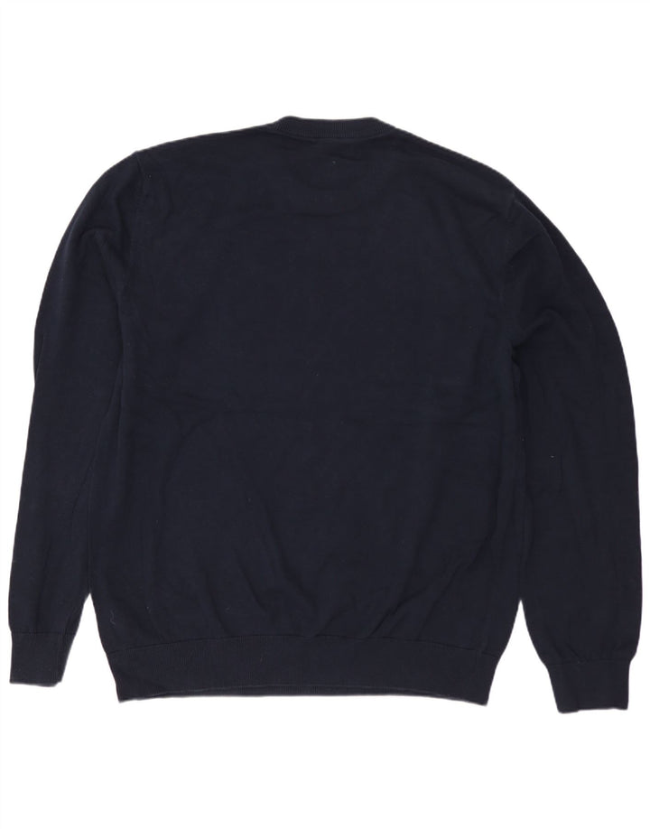 Suéter masculino MARKS & SPENCER com gola redonda grande azul marinho