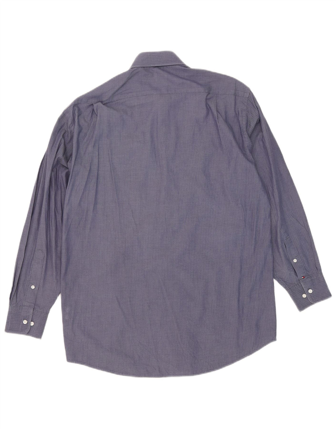 Camisa masculina Tommy Hilfiger tamanho 15 1/2 médio azul marinho espinha de peixe