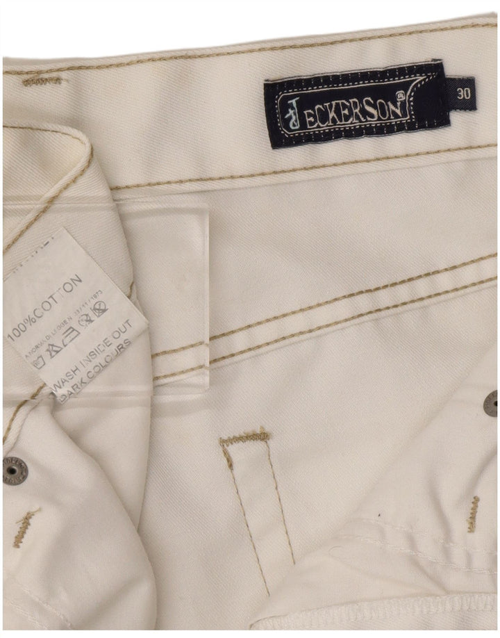Jeans retos femininos JECKERSON W30 L32 algodão branco