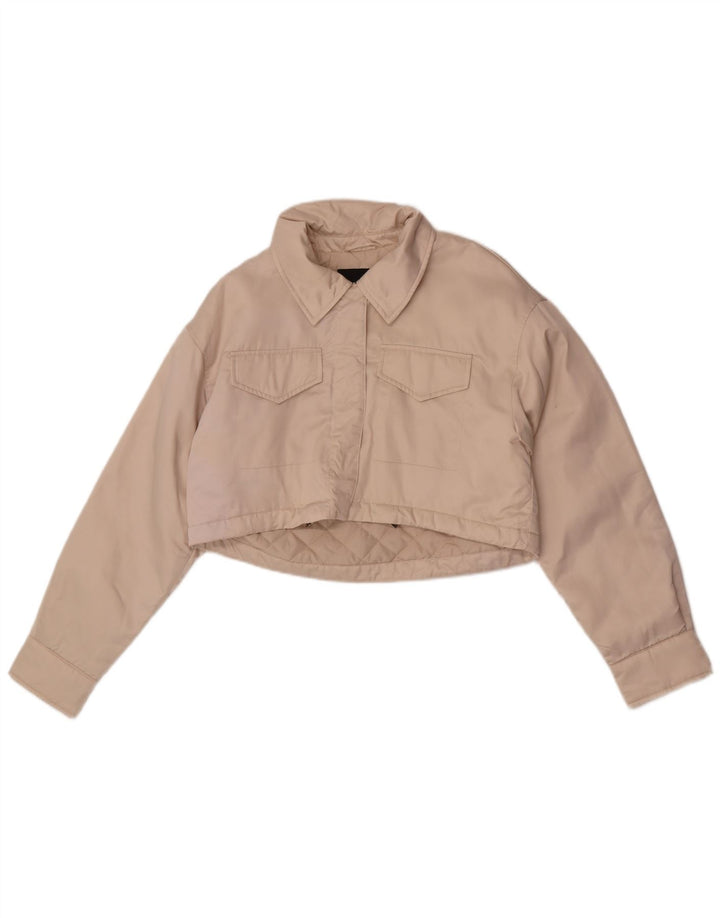 Zara Womens Oversized Bolero Jacket UK 6 XS Off White Poliéster