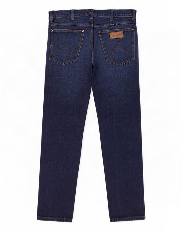Wrangler Mens Straight Jeans W32 L32 Azul Algodão