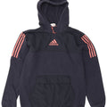 Adidas Mens Hoodie Jumper Médio Azul Marinho Algodão