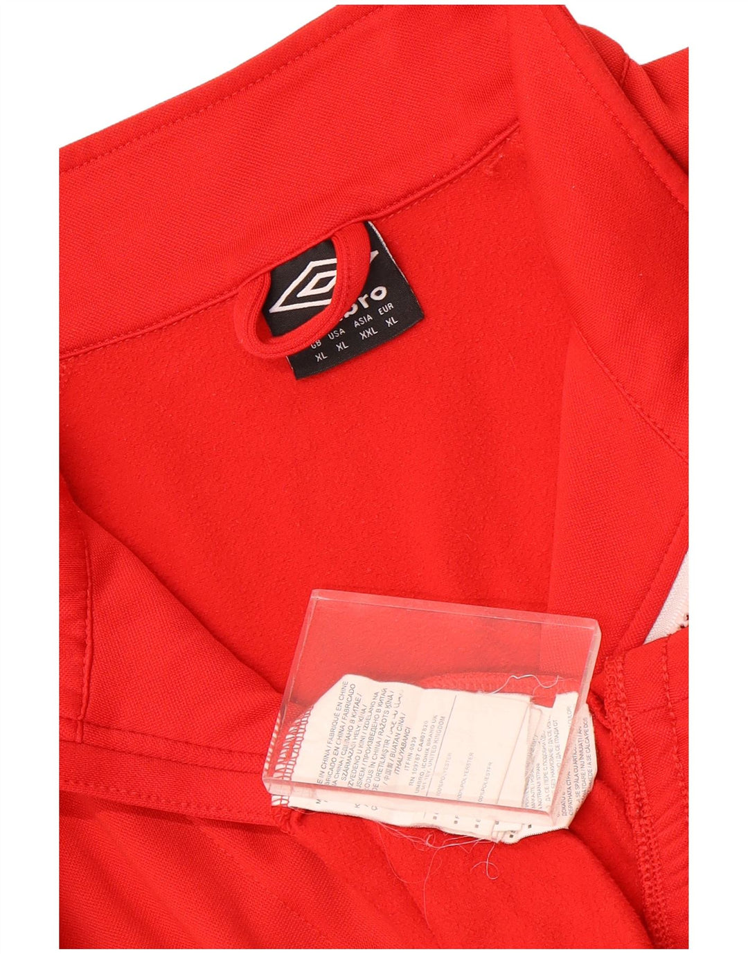 Moletom masculino Umbro com zíper e gola XL em poliéster vermelho