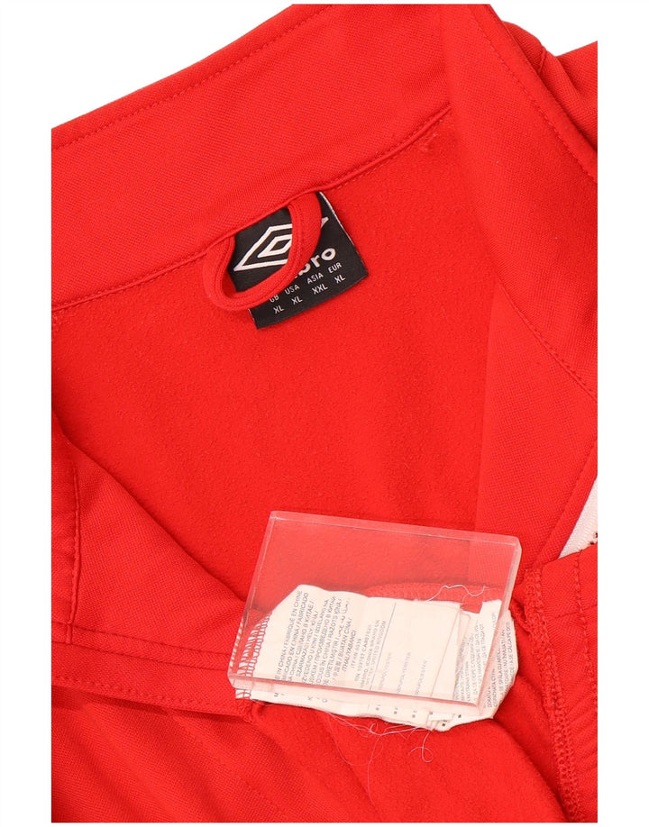Moletom masculino Umbro com zíper e gola XL em poliéster vermelho