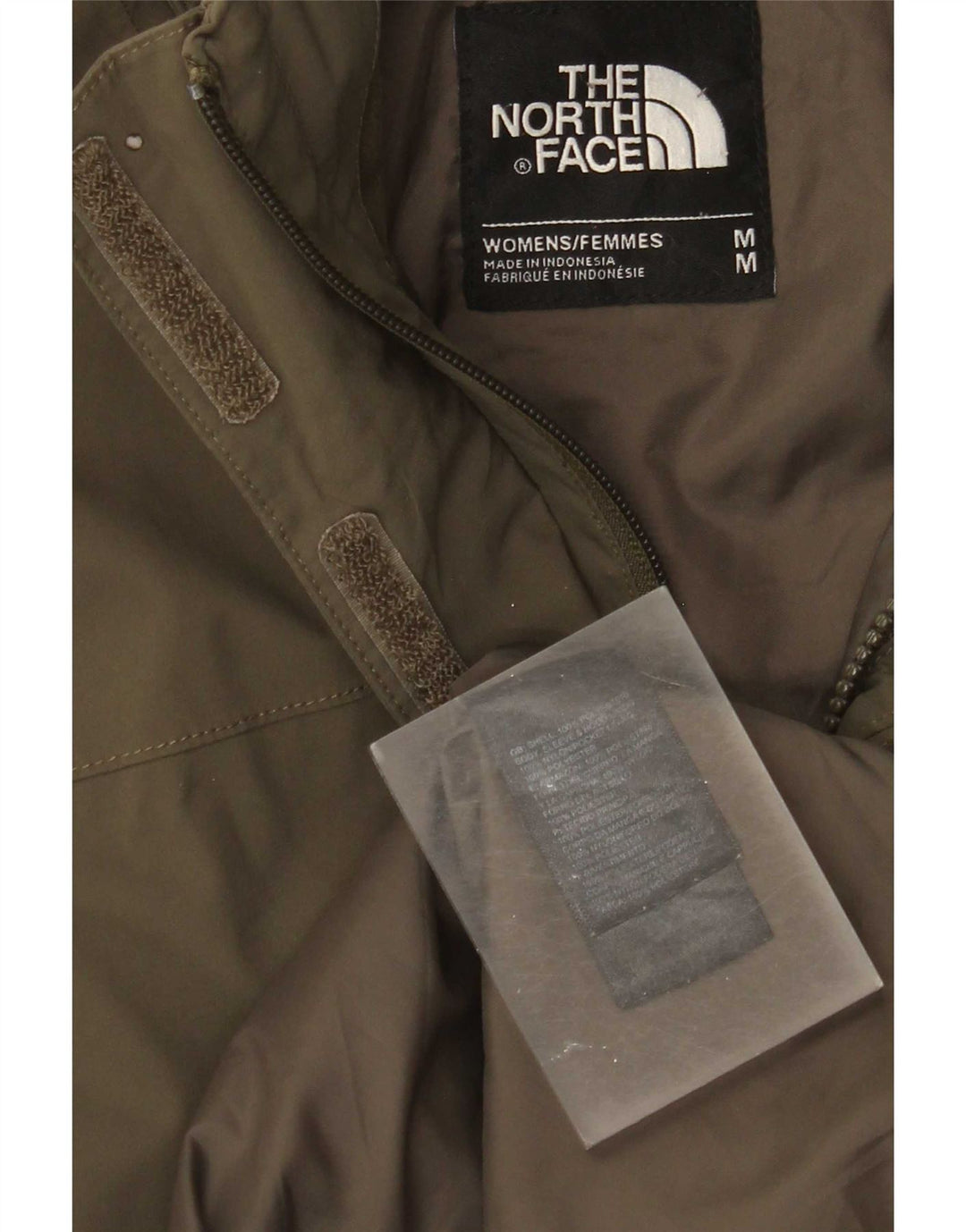 Jaqueta corta-vento feminina com capuz The North Face Reino Unido 14 médio cáqui