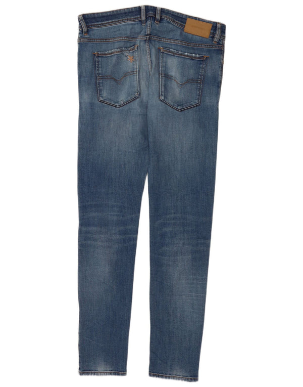 Diesel Mens Sleenker Slim Skinny Jeans W33 L32 Azul Algodão
