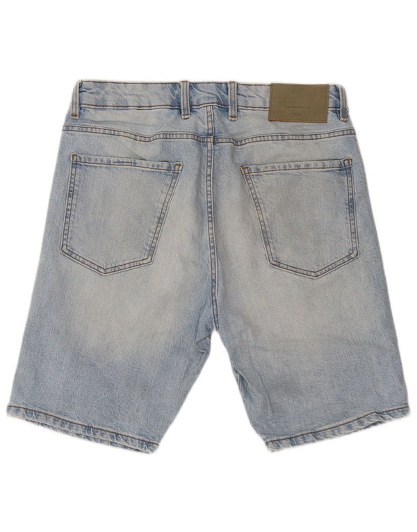 Zara Mens Denim Shorts EU 42 Grande W32 Azul Algodão