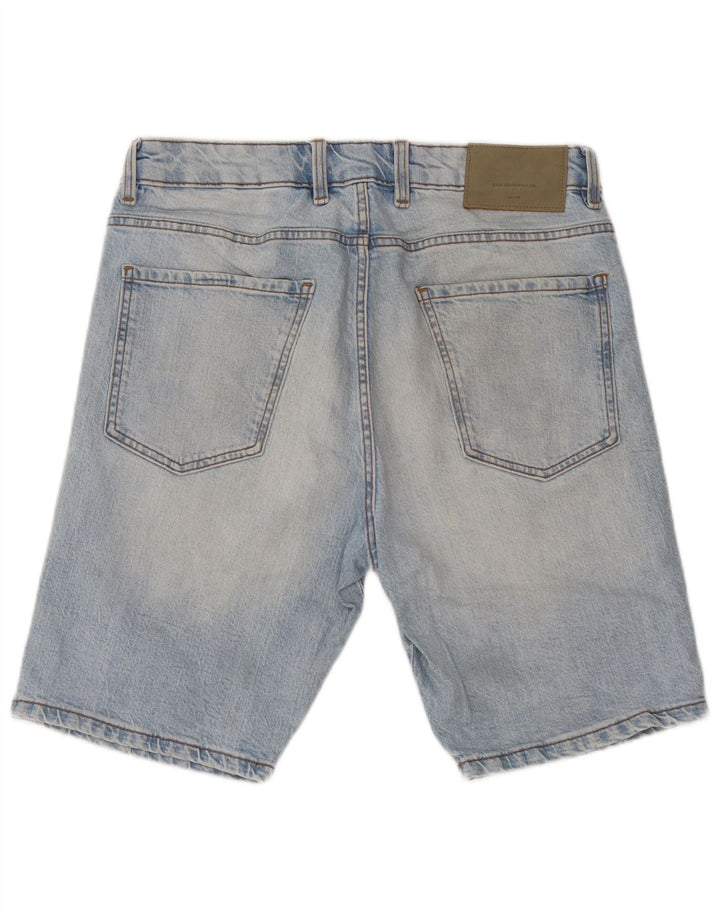 Zara Mens Denim Shorts EU 42 Grande W32 Azul Algodão