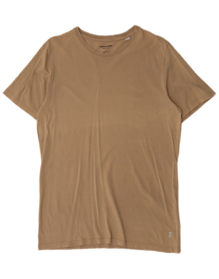 Camiseta masculina Jack & Jones grande algodão bege