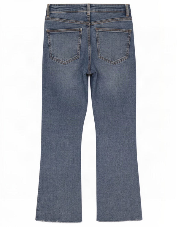 Zara Calça Jeans Feminina Cintura Alta Flared EU 38 Pequeno W28 L26 Azul