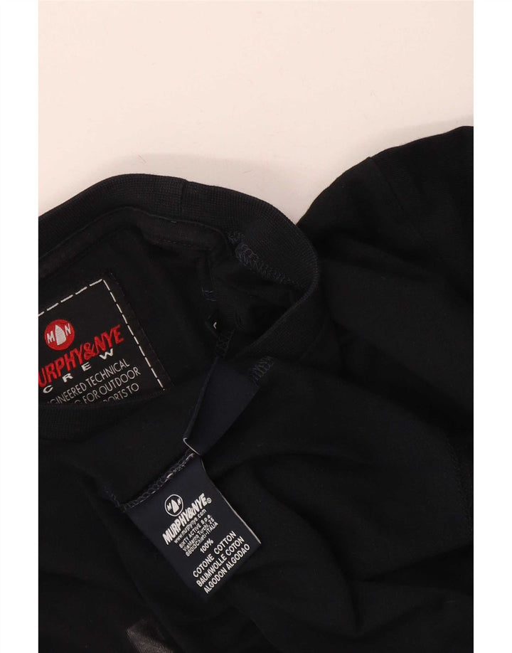 Murphy & Nye Camiseta masculina gráfica de manga comprida grande bloco colorido azul marinho