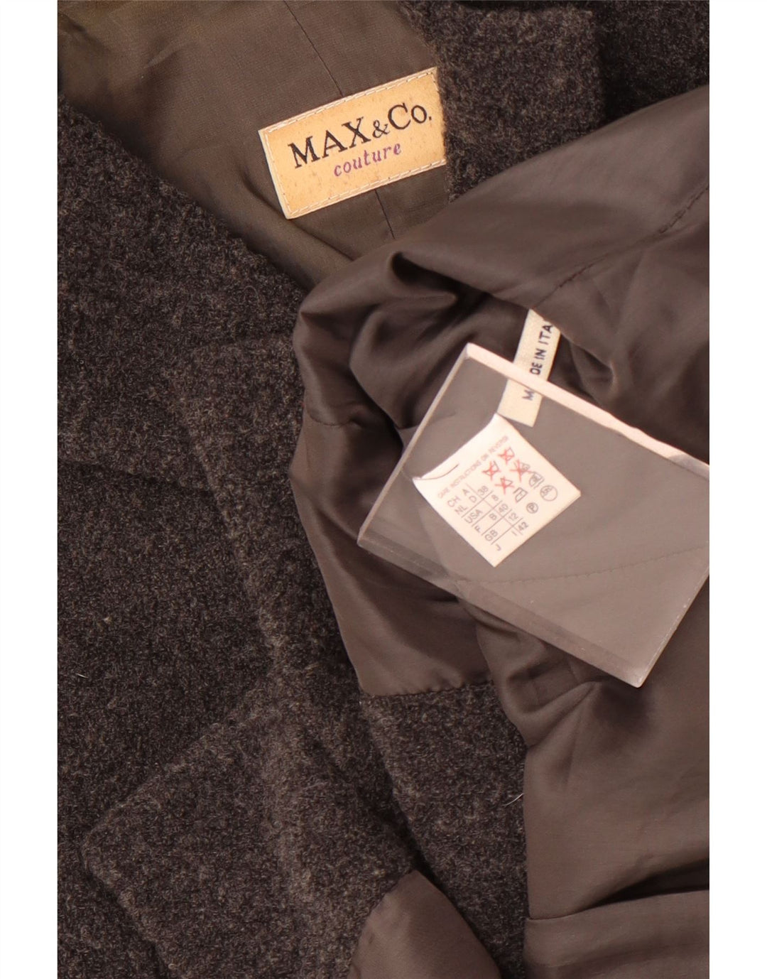 Jaqueta blazer feminina de 5 botões Max & Co. Reino Unido 12 lã cinza médio