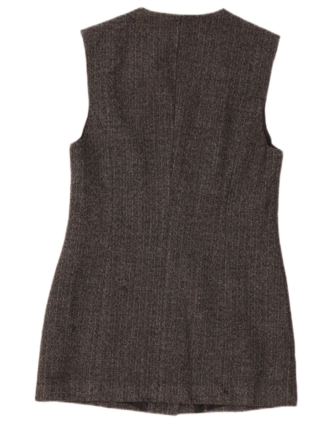 Jaqueta blazer Longline feminina BENETTON Reino Unido 10 listras cinza pequenas