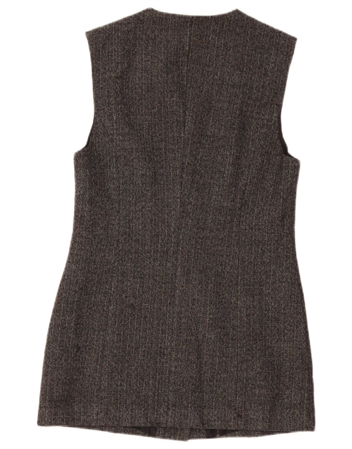 Jaqueta blazer Longline feminina BENETTON Reino Unido 10 listras cinza pequenas