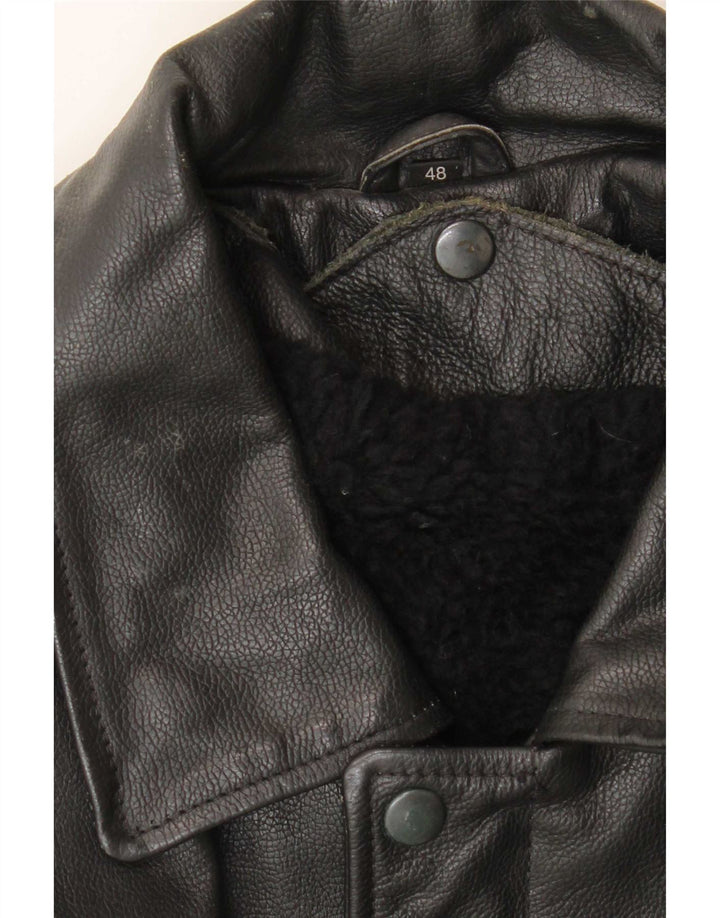 Jaqueta masculina vintage Shearling IT 48 média preta