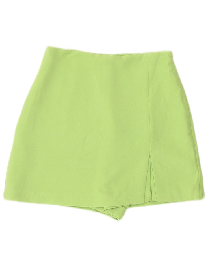 Zara Womens Skort Cintura Alta Reino Unido 8 Pequeno Verde