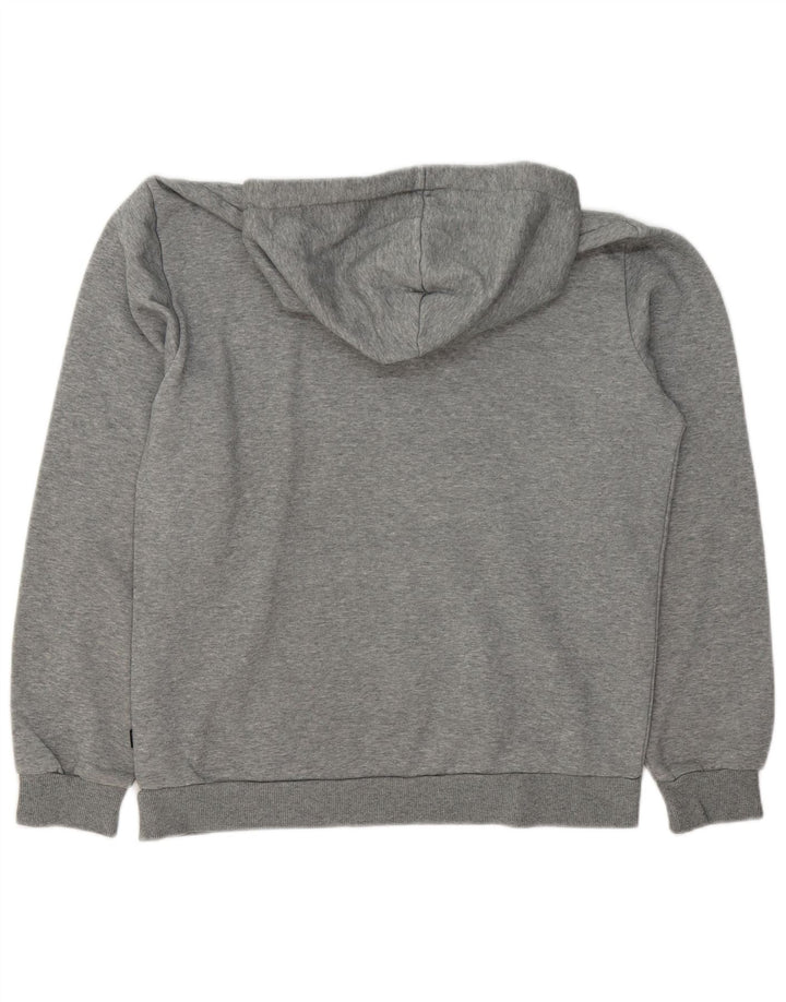 Suéter com capuz gráfico masculino Puma, algodão manchado cinza médio