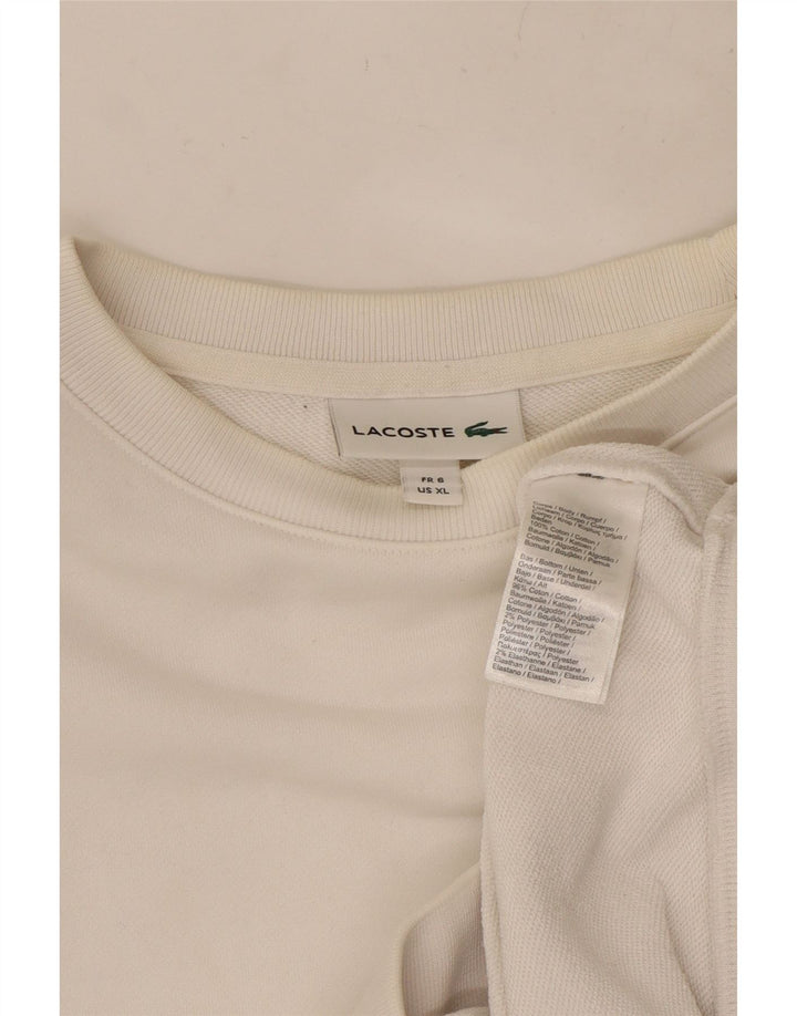 LACOSTE moletom masculino tamanho 6 XL algodão branco