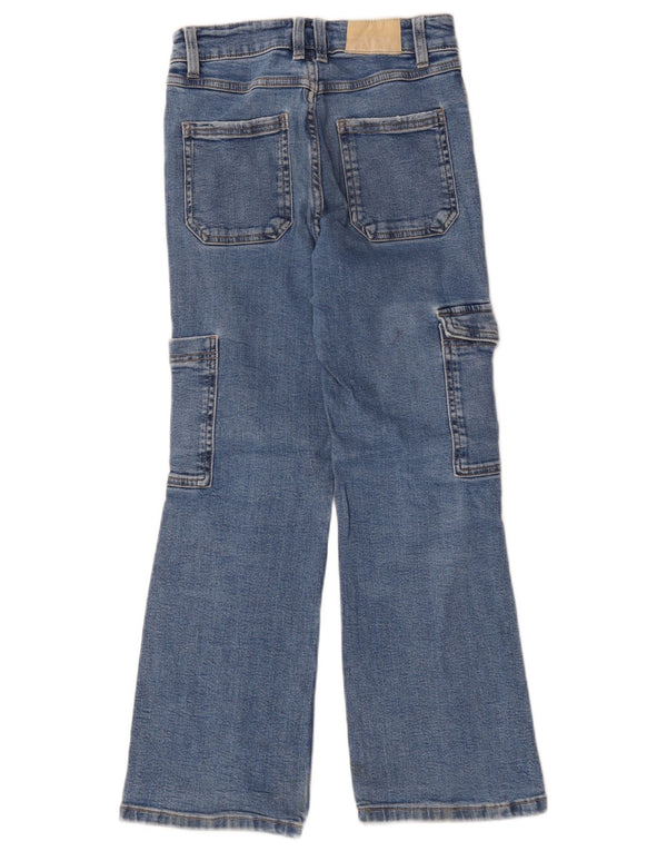 Zara Girls Cargo Bootcut Jeans 9-10 anos W26 L25 Azul