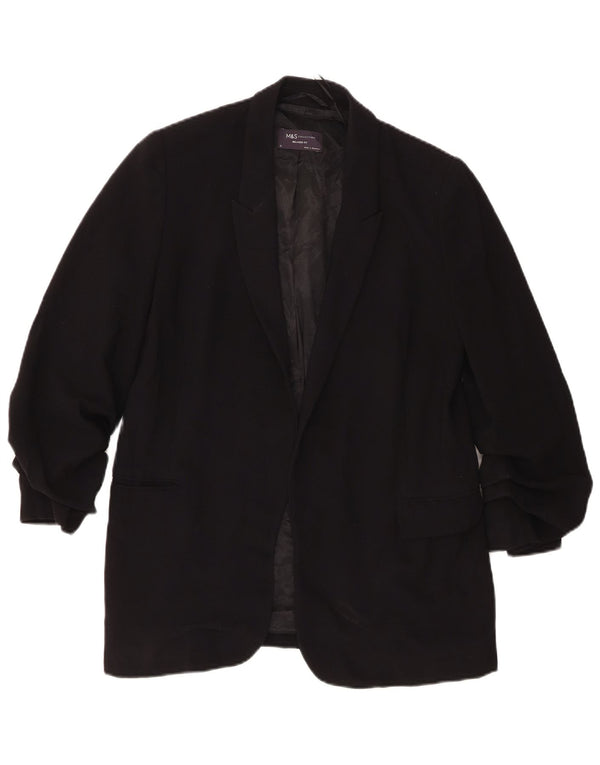 Jaqueta blazer feminina Marks & Spencer com ajuste relaxado Reino Unido 10 pequena preta