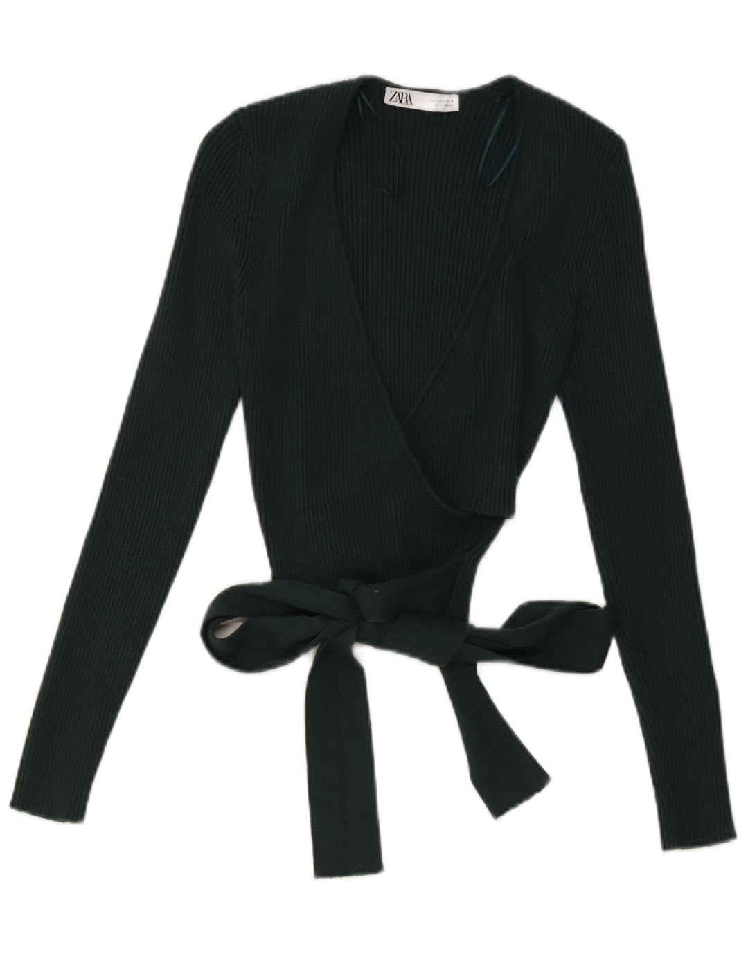 Zara Womens Wrap Cardigan Top Reino Unido 14 Grande Viscose Verde