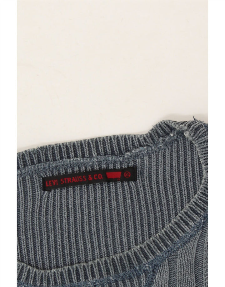LEVI'S Womens Boat Neck Jumper Sweater UK 18 XL Navy Blue Cotton Vintage Levi's and Second-Hand Levi's from Messina Hembry 