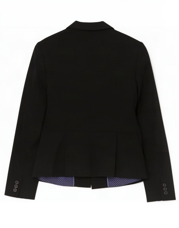 Jaqueta blazer feminina Jigsaw com 2 botões UK 10 poliéster preto pequeno