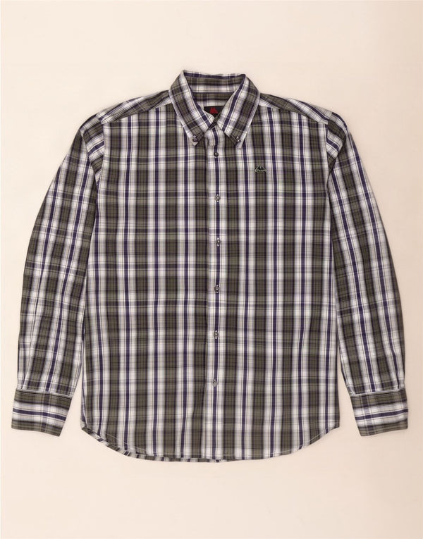 Kappa Mens Shirt Large Green Check Cotton