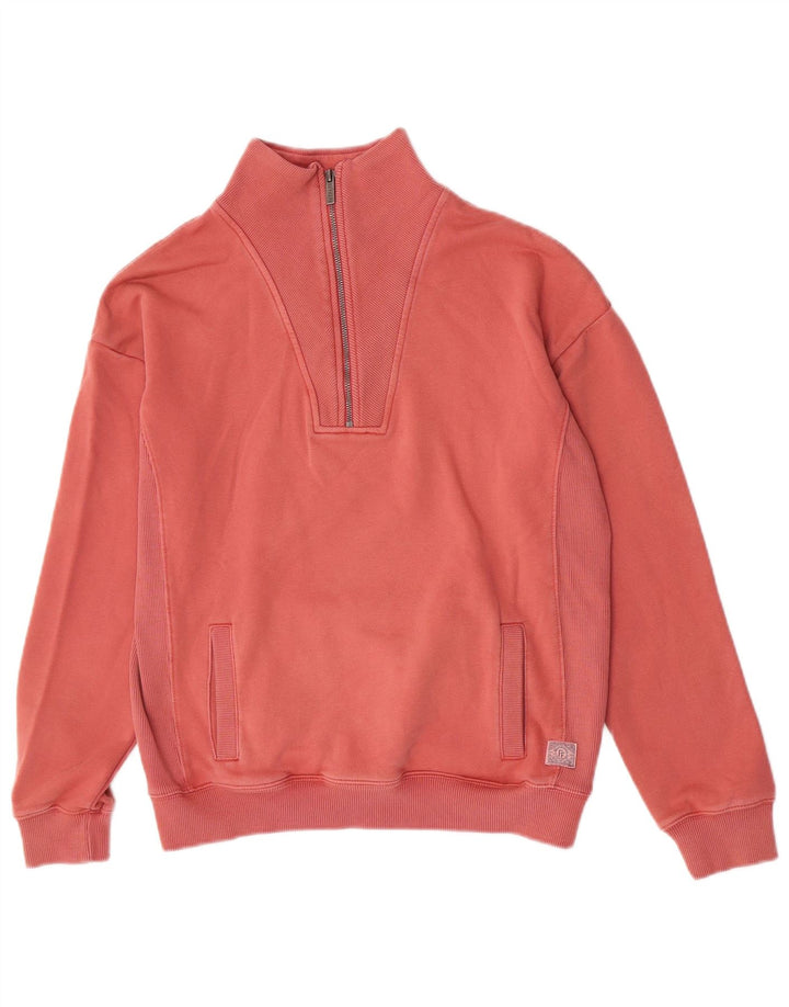 Suéter feminino Fat Face com zíper e gola grande, Reino Unido 10 pequeno rosa
