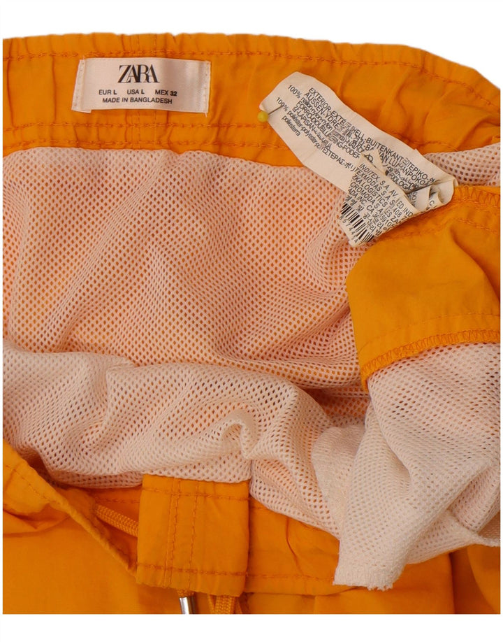 Zara Shorts de natação masculino grande nylon amarelo