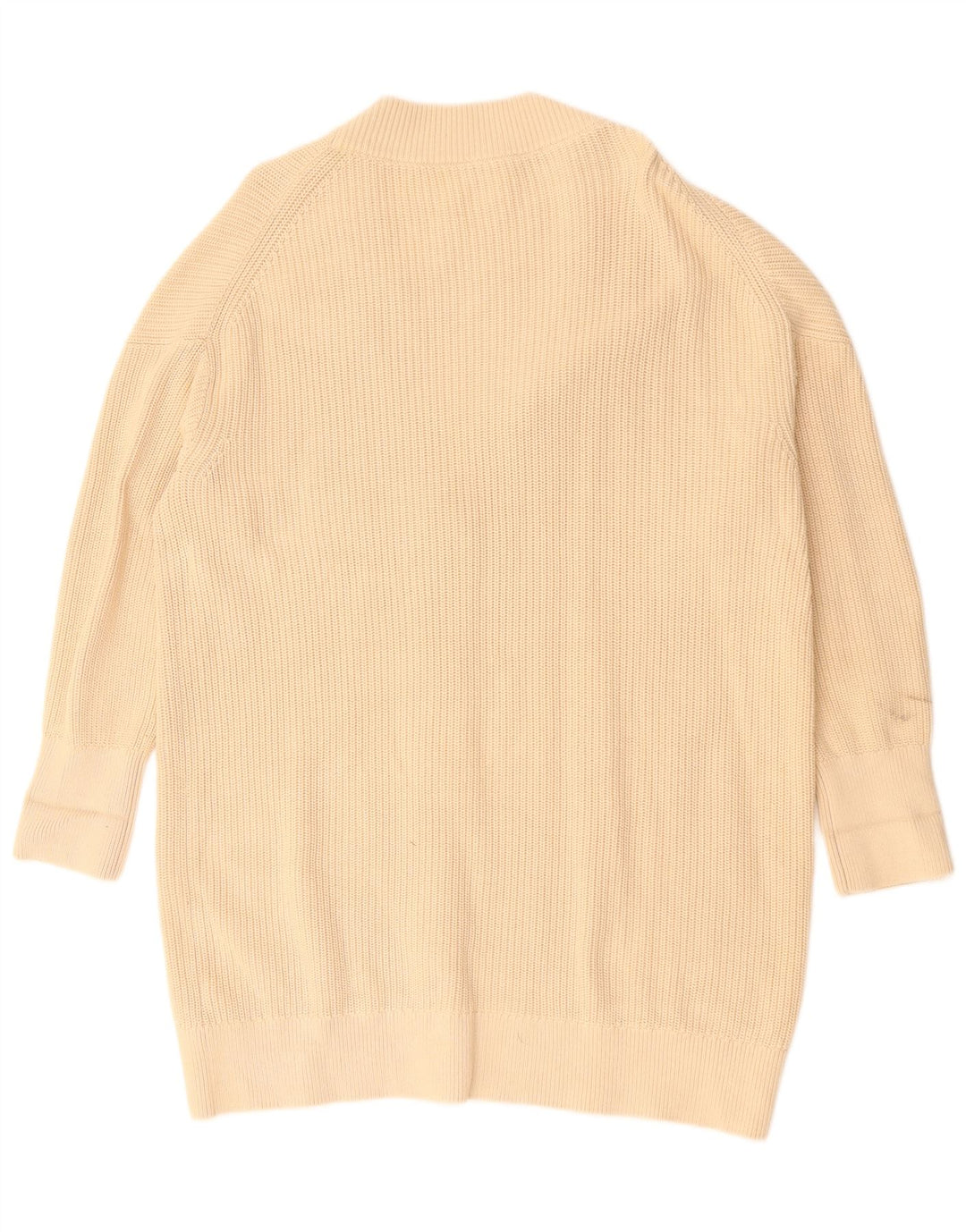 Suéter cardigã feminino COS Longline oversized Reino Unido 14 algodão bege médio