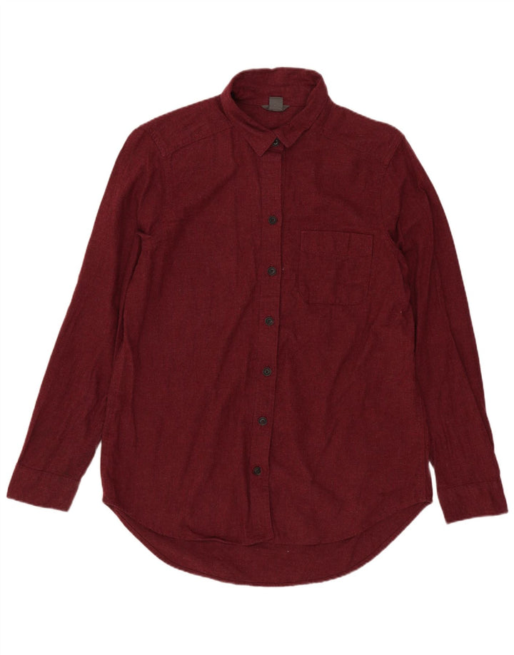 Camisa feminina grande EDDIE BAUER Reino Unido 10 algodão marrom pequeno