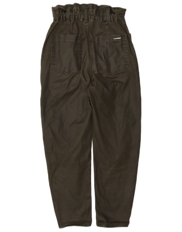 Zara Calça feminina casual cintura alta cônica EU 32 2XS W22 L24 Cáqui