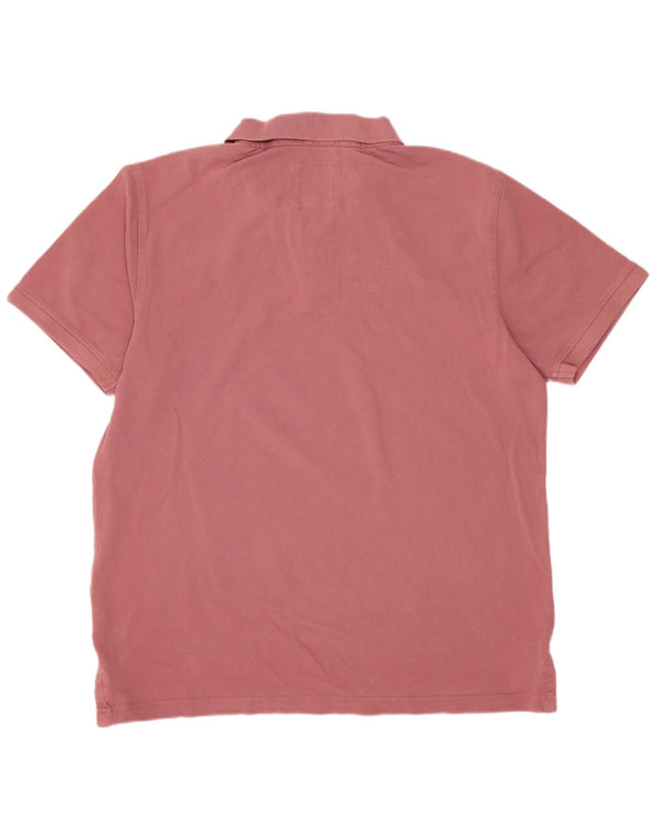 Camisa polo masculina Crew Clothing grande algodão rosa