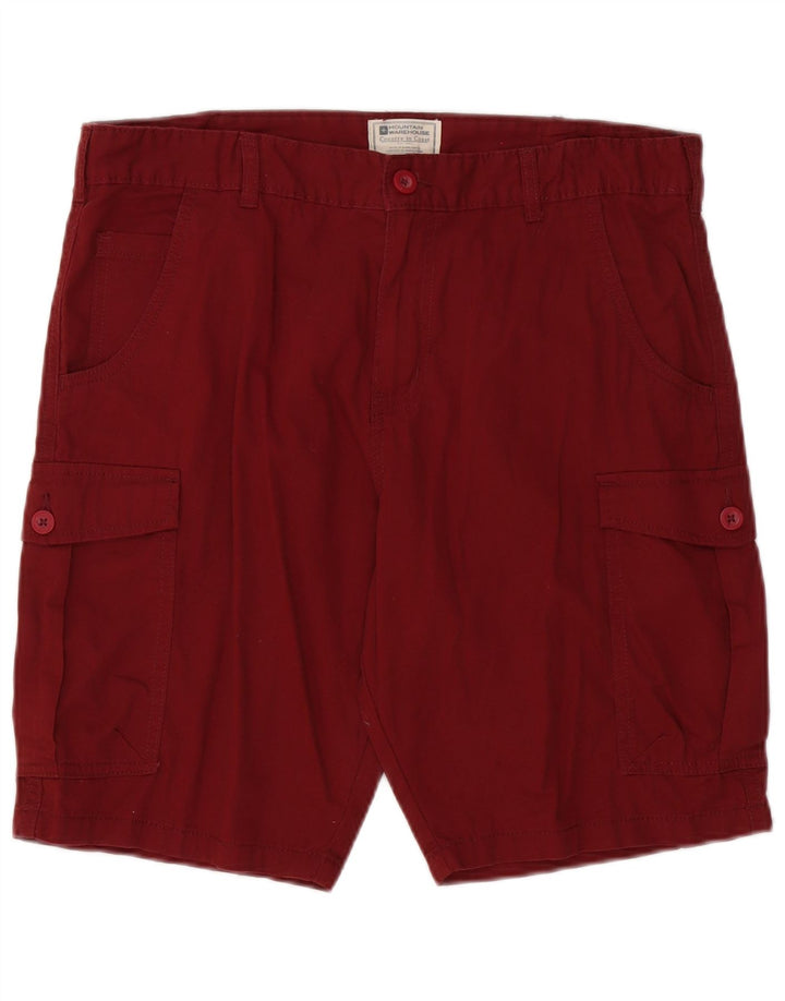 Shorts cargo masculino MOUNTAIN WAREHOUSE W34 grande algodão borgonha