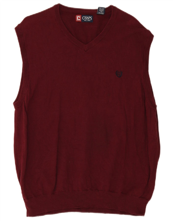 Regata masculina Chaps com colete XL algodão Borgonha