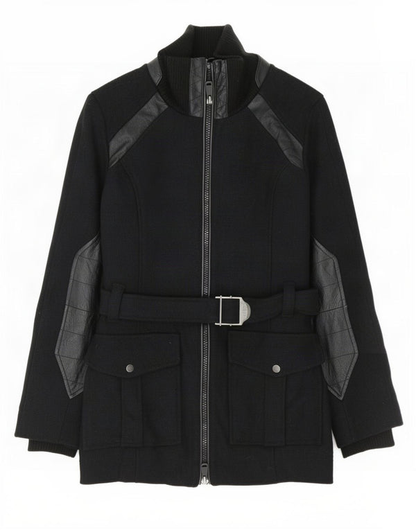 Casaco corta-vento feminino Diesel UK 10 pequeno preto colorblock lã