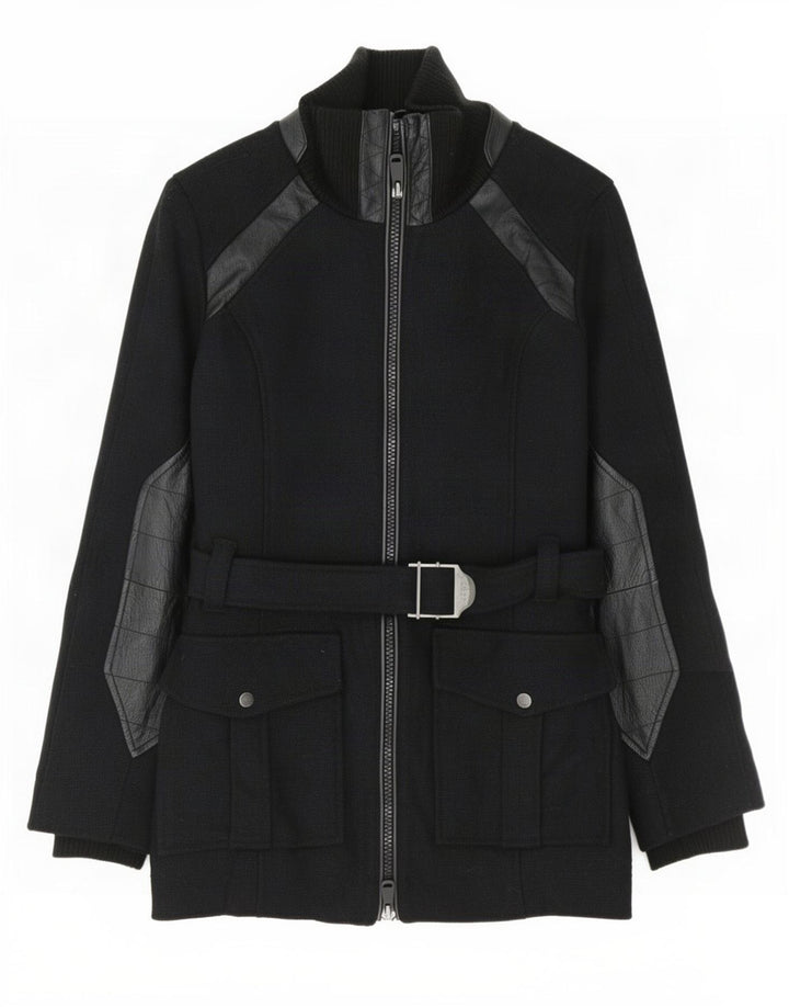 Casaco corta-vento feminino Diesel UK 10 pequeno preto colorblock lã