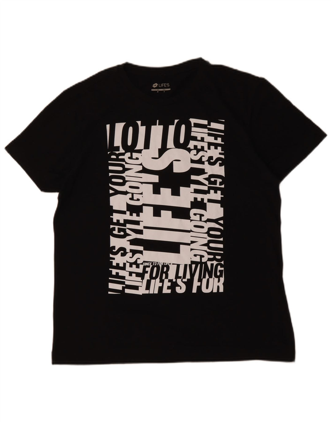 LOTTO Camiseta masculina gráfica top pequeno algodão preto