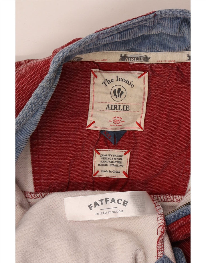 FAT FACE Masculino Airlie Zip Neck Moletom Jumper 2XL Algodão Vermelho