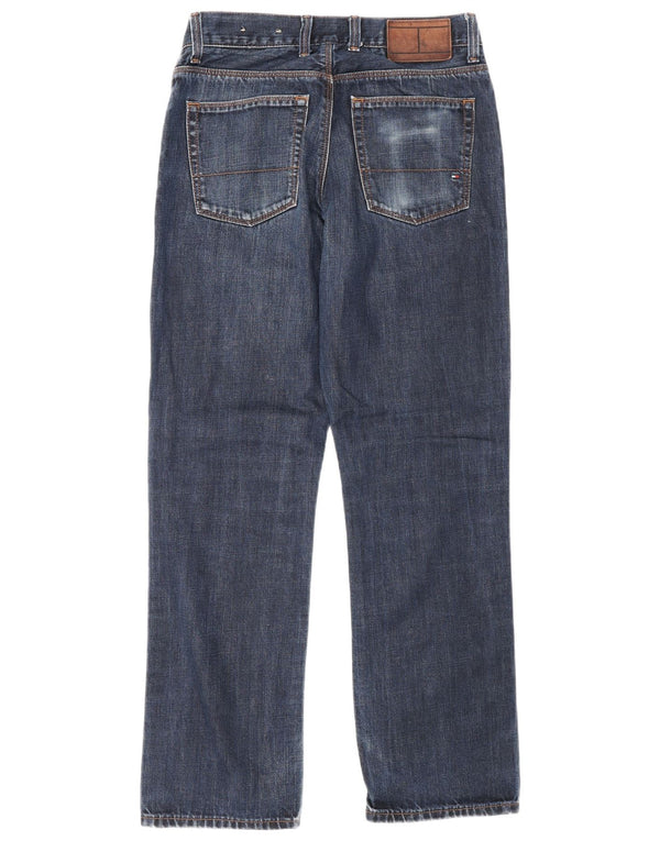 Tommy Hilfiger Masculino Mercer Straight Jeans W28 L30 Azul Marinho Algodão