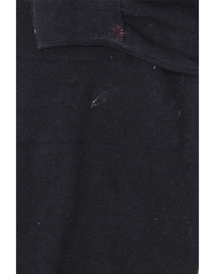Suéter masculino Marks & Spencer com gola redonda, grande algodão azul marinho
