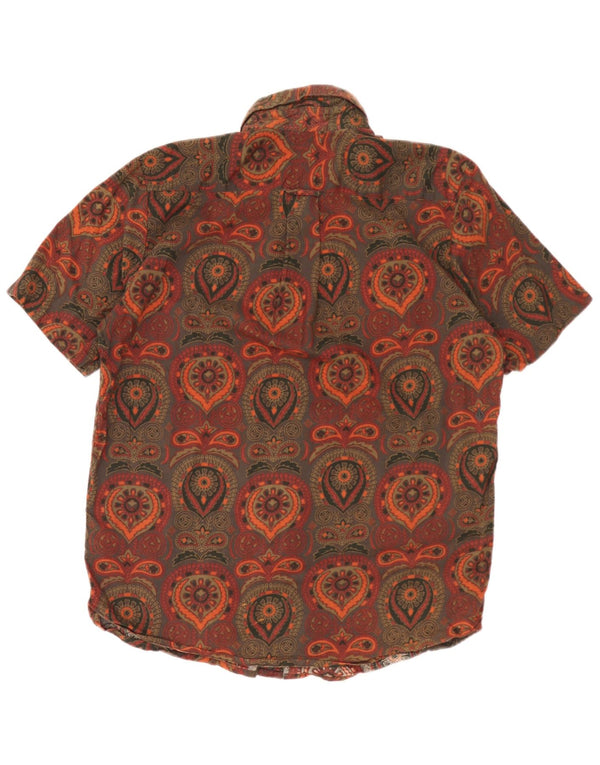 Camisa masculina de manga curta Classic Fit da Volcom, grande, marrom, algodão Paisley